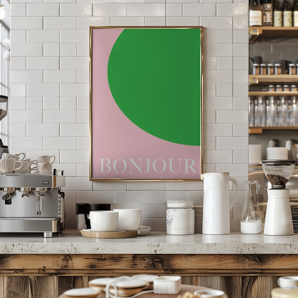 Bonjourpinkgreen Size24x36 Poster