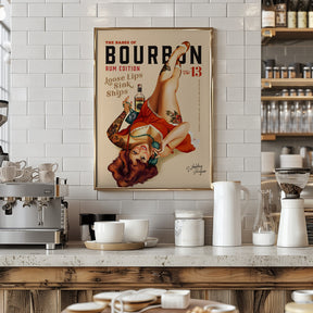 Babes of Bourbon Vol 13 Rum Drinking Pinup Girl Art Poster