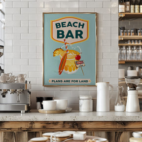 Beach Bar Summer Tropical Cocktail Bar Art Poster