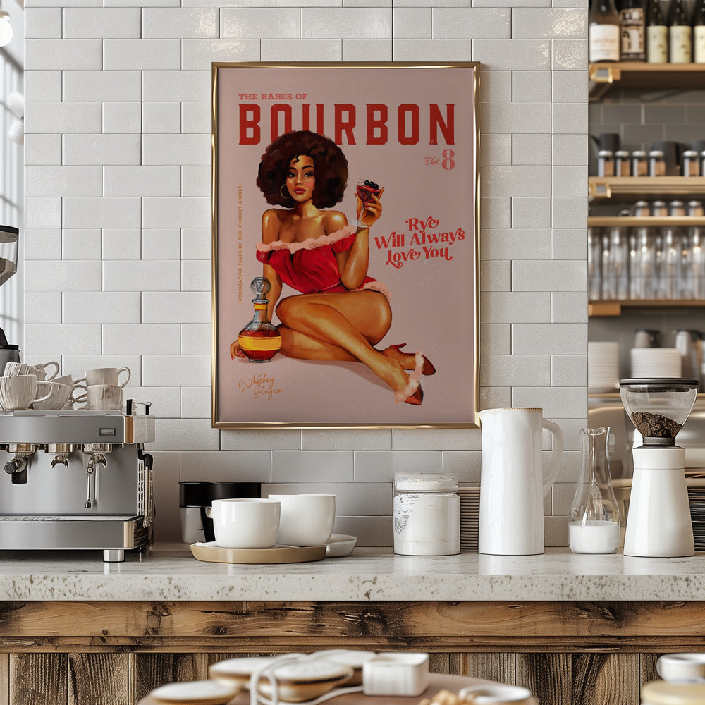 Babes of Bourbon Vol 8 Vintage Pinup Girl With Afro Poster