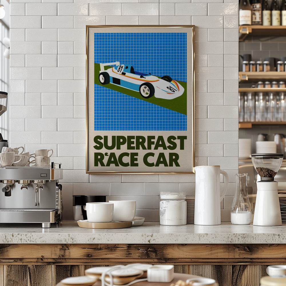 Superfast Race Car Poster