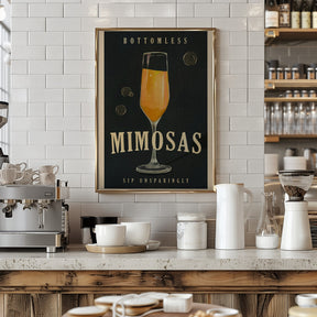 Bottomless Mimosas Art Deco Cocktail Bar Art Poster