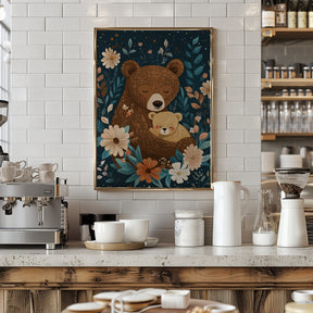 Mama Bear With Cub Poster