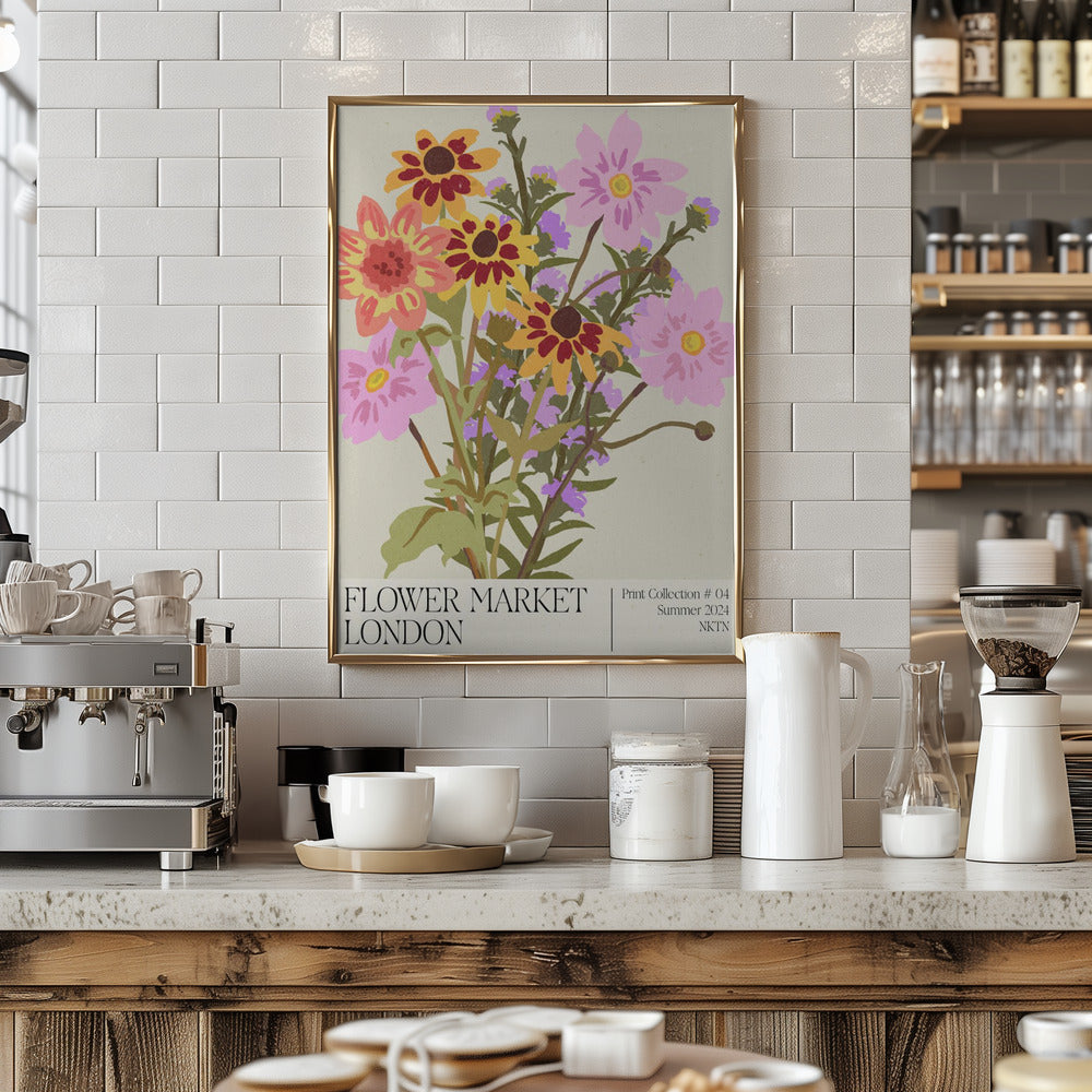 London Flower Market Poster