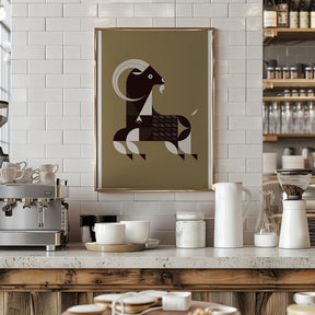 Golden Animals - Kri Kri Goat (Gold) Poster