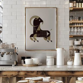 Golden Animals - Kri Kri Goat (White) Poster