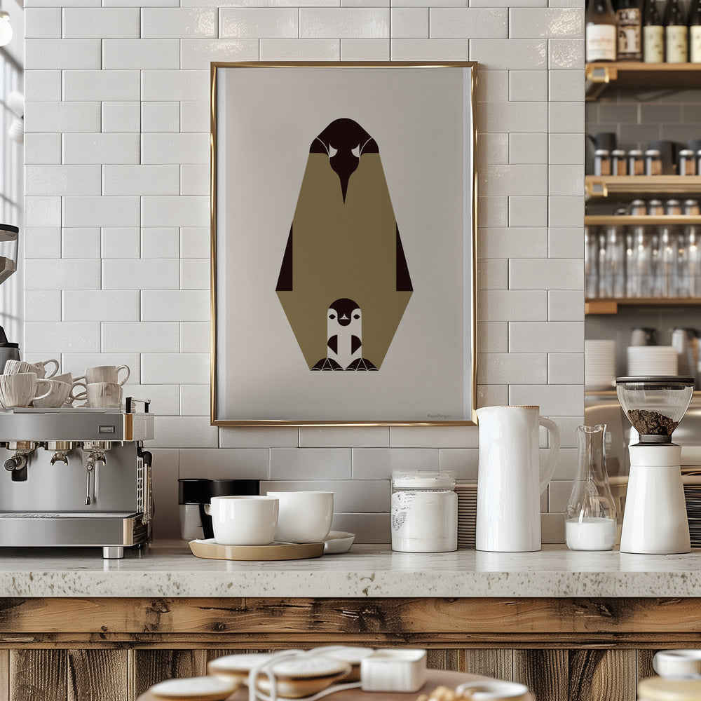 Golden Animals - Royal Penguin (white) Poster