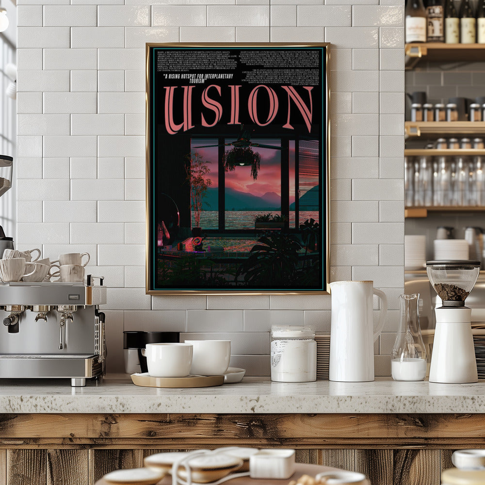 USION Fiction Vaporwave travel poster Poster