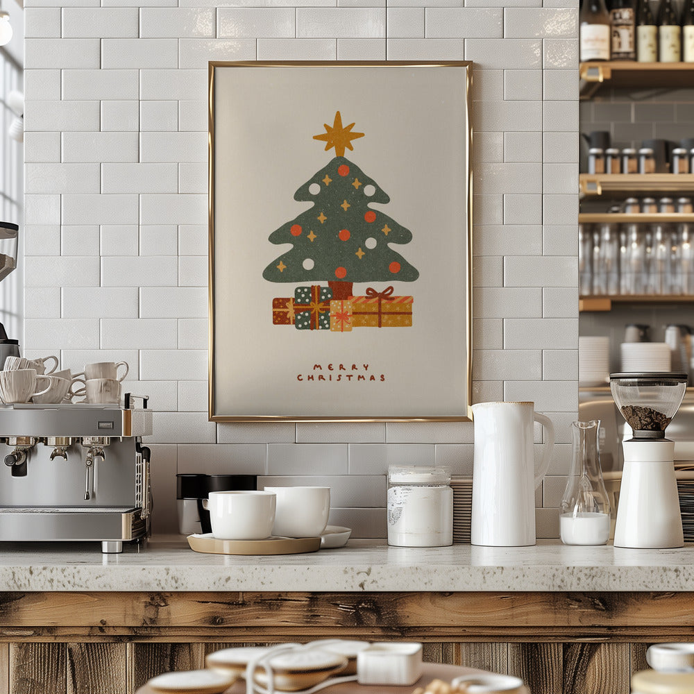 Christmas tree with gifts Poster