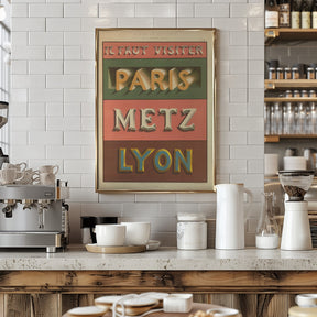 Paris Metz Lyon Poster