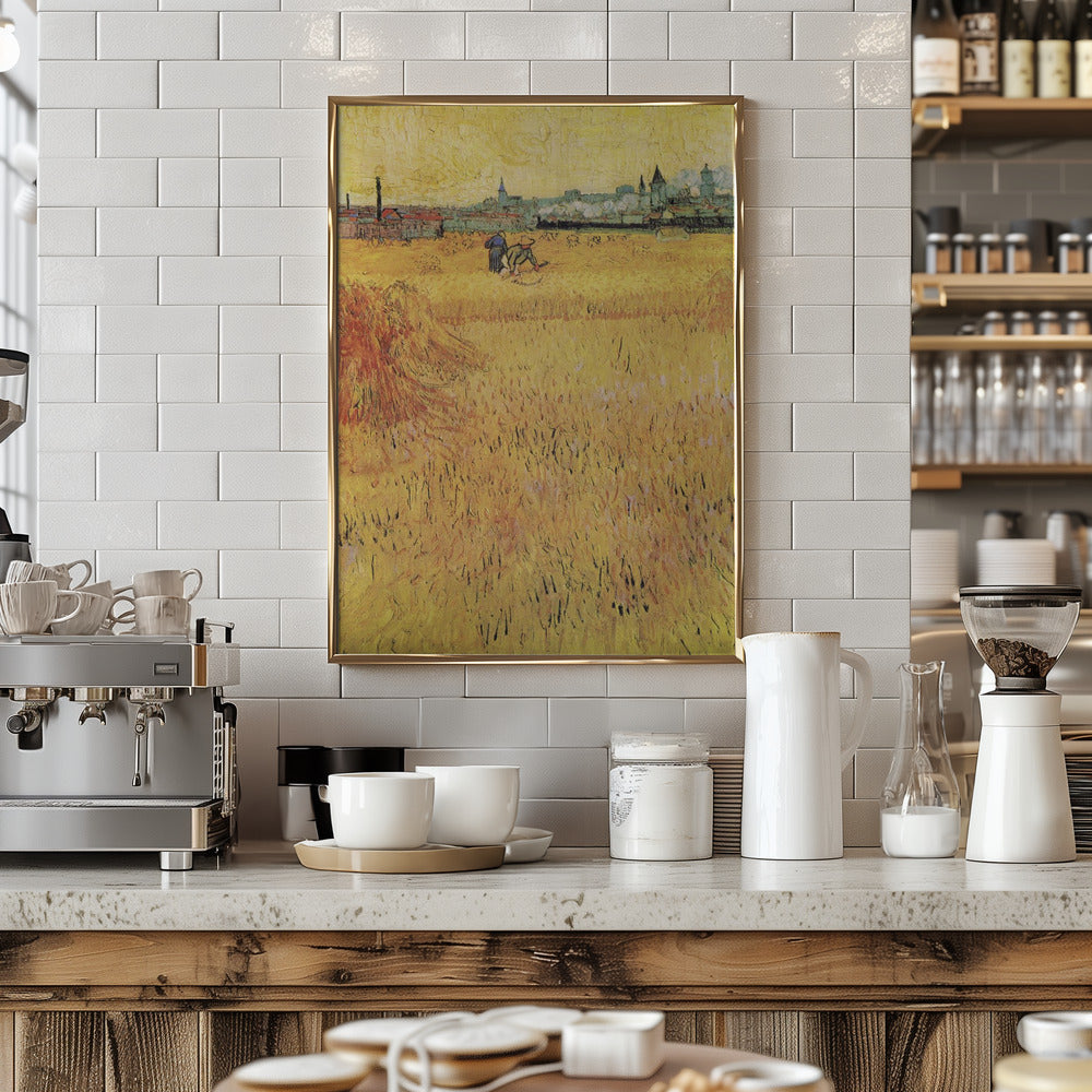 Wheat Field With View of Arles (1888) Poster