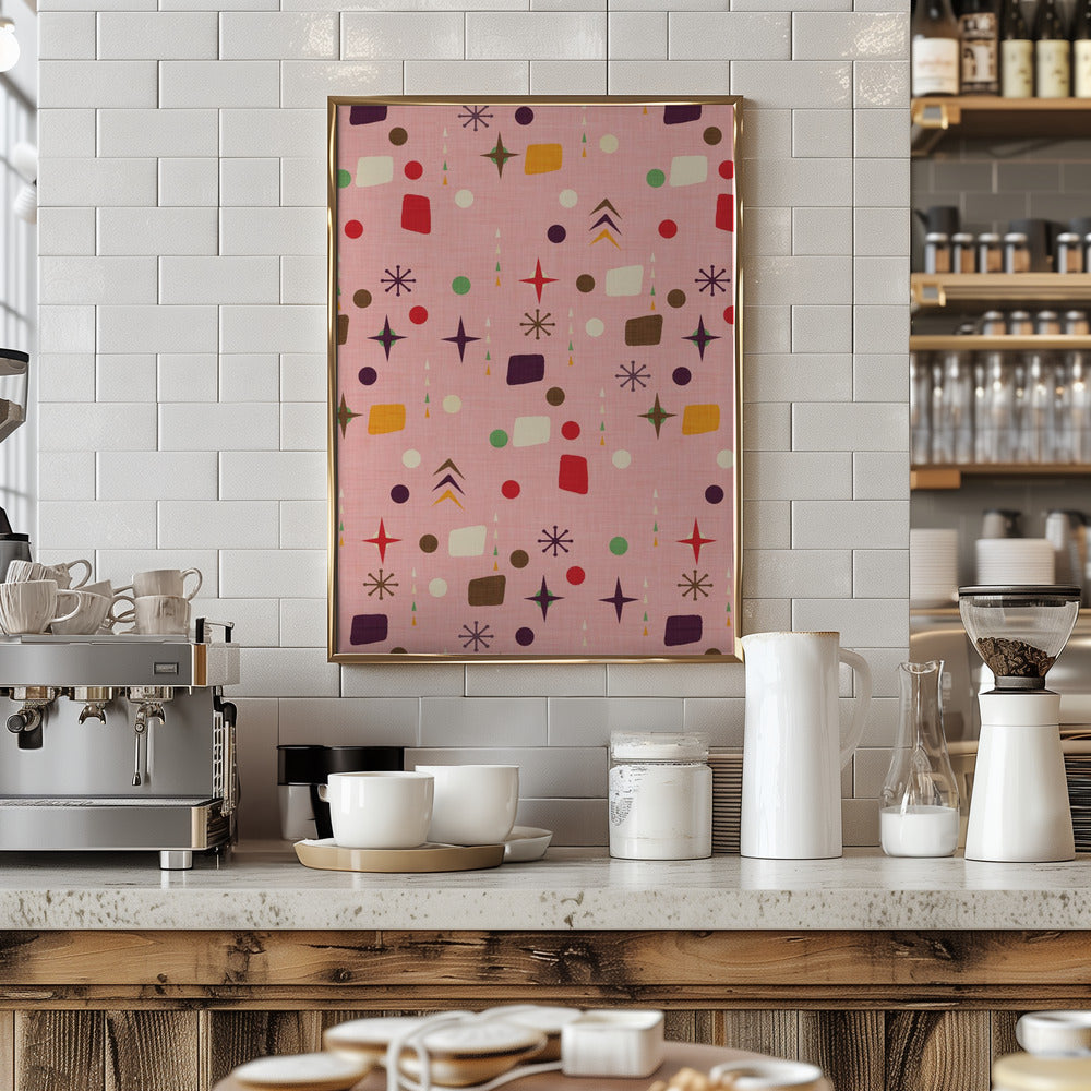 Atomic Pattern Pink Purple Poster