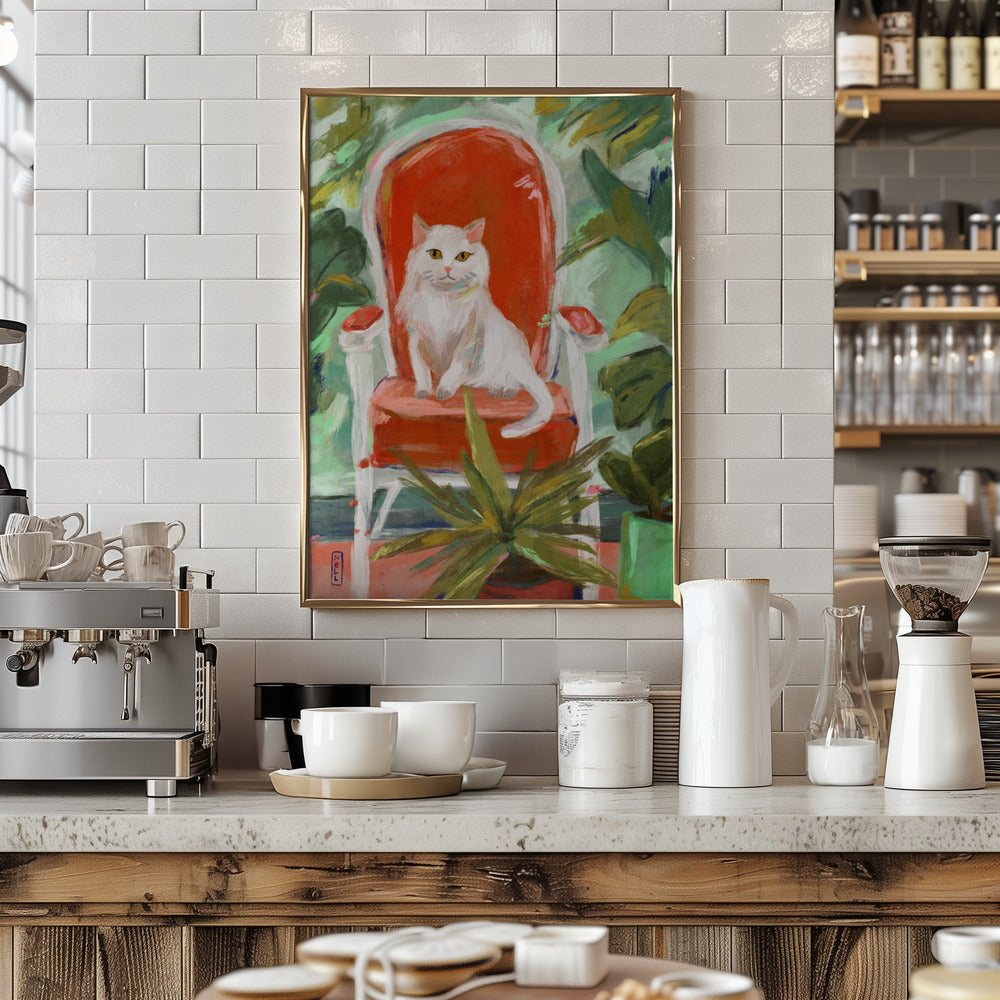 Indoor Jungle Cat Painting Poster