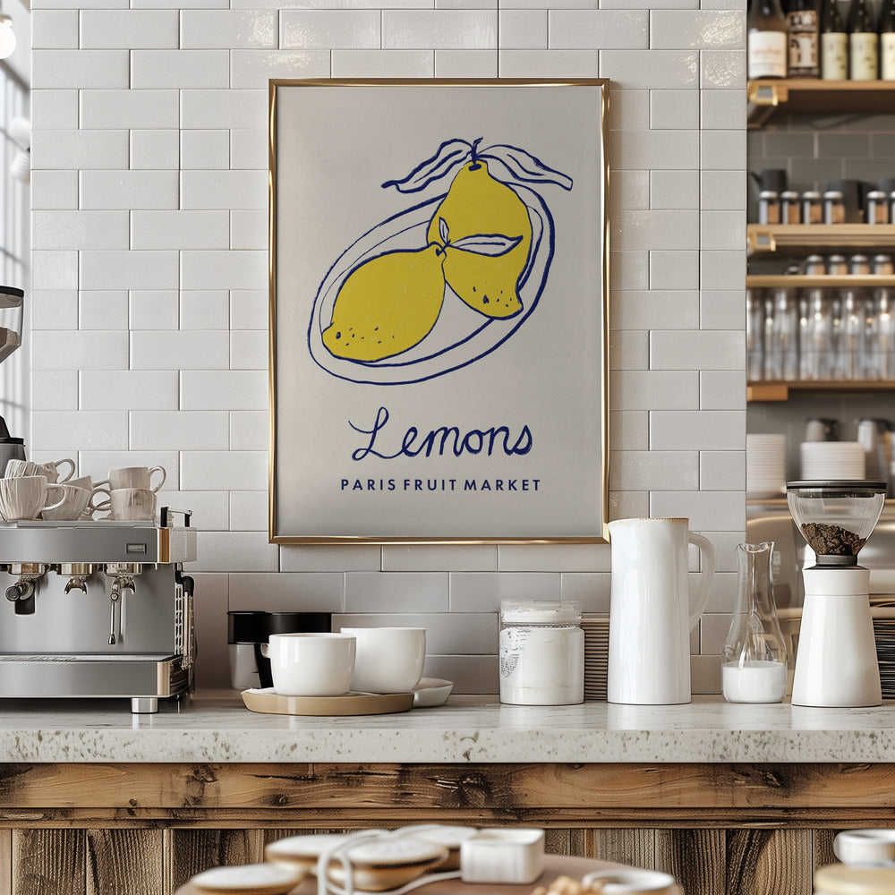 Food Art - Lemons Paris Fruit Market Poster