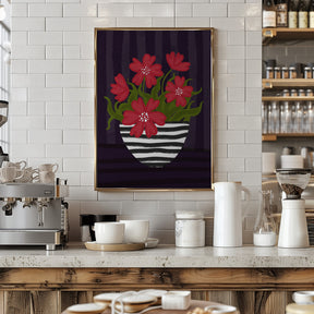 Striped Vase Poster