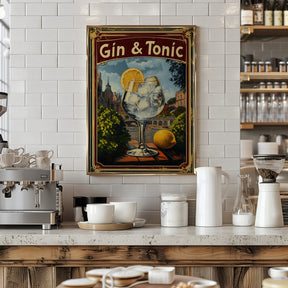 Gin &amp; Tonic Vintage Poster