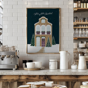 Starry gingerbread home - Feliz y dulce Navidad - Mauve Poster