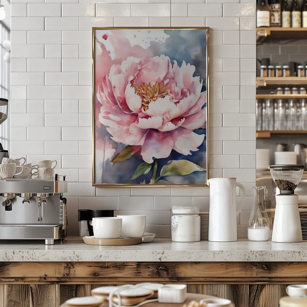 Blooming Peony Poster