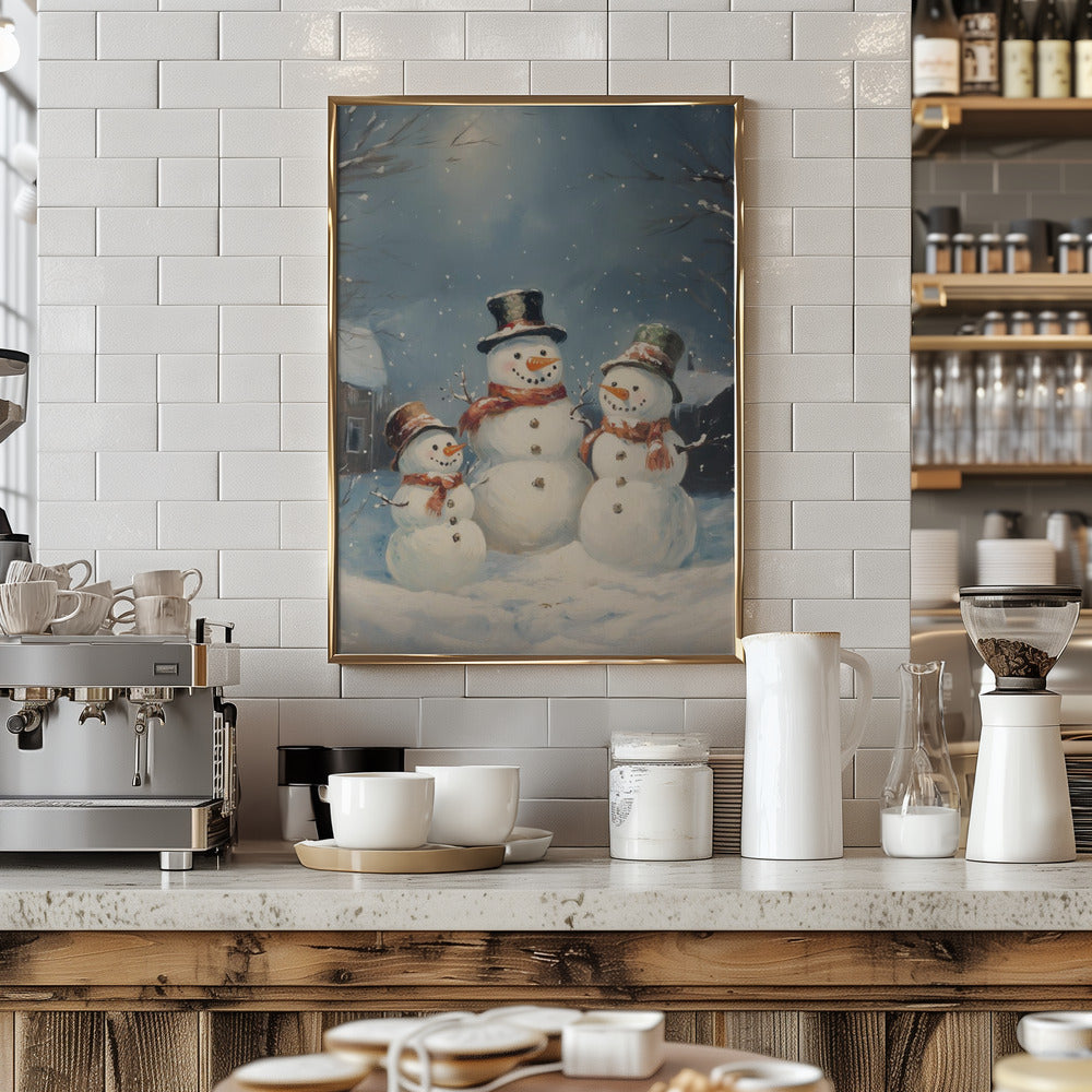 Snowman Family Poster