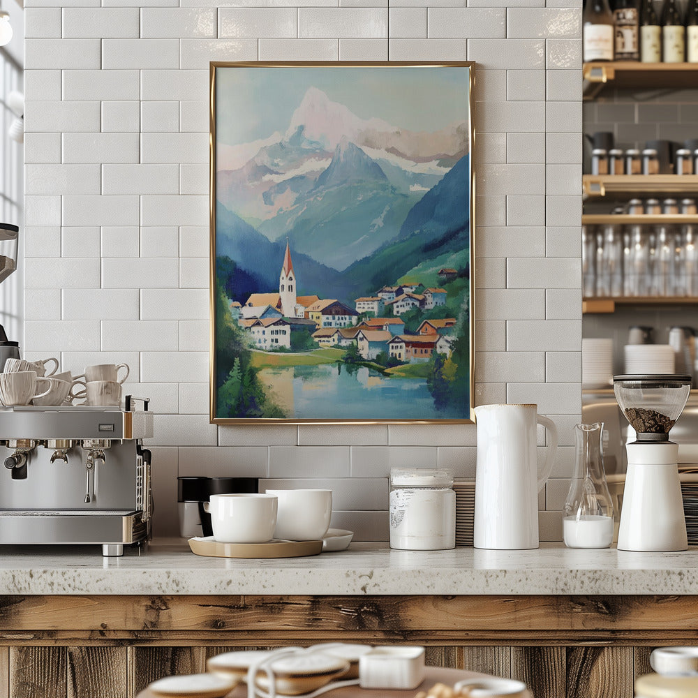 Grindelwald Switzerland Painting Poster