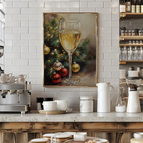 Christmas White Wine Poster