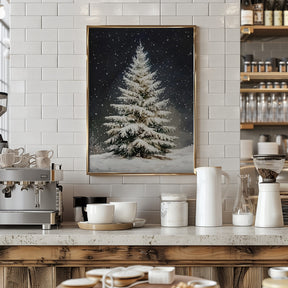 Snowfall Christmas Tree Poster