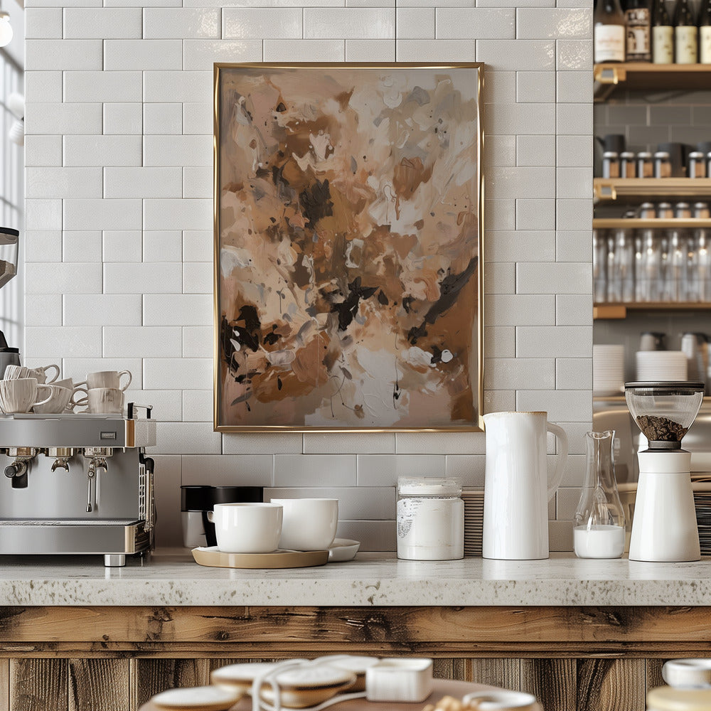 Abstract Mocha No 1 Poster