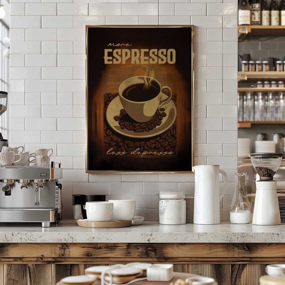 More Espresso   Less Depresso Poster