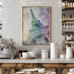 PARIS Watercolor Eiffel Tower Poster