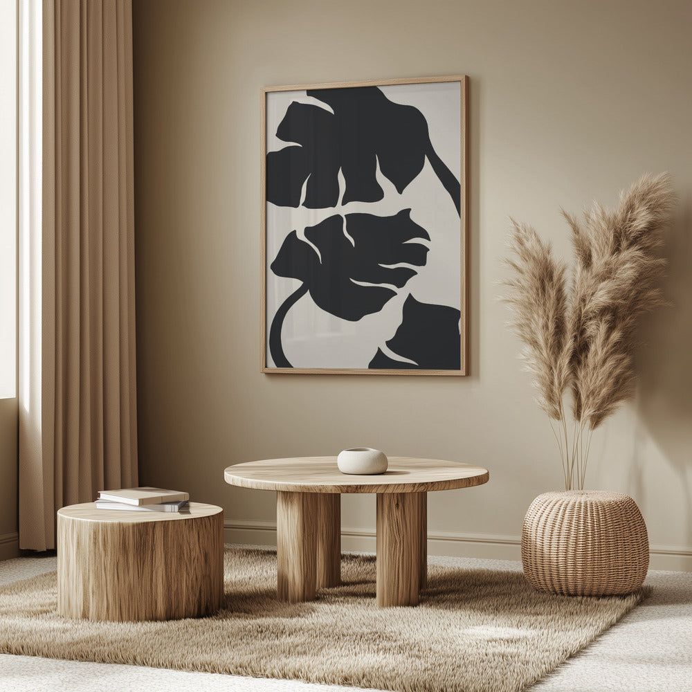 Monstera Black Poster