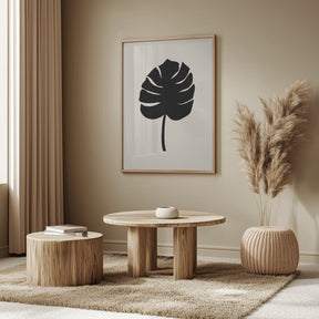 Monstera Leaf Black Poster