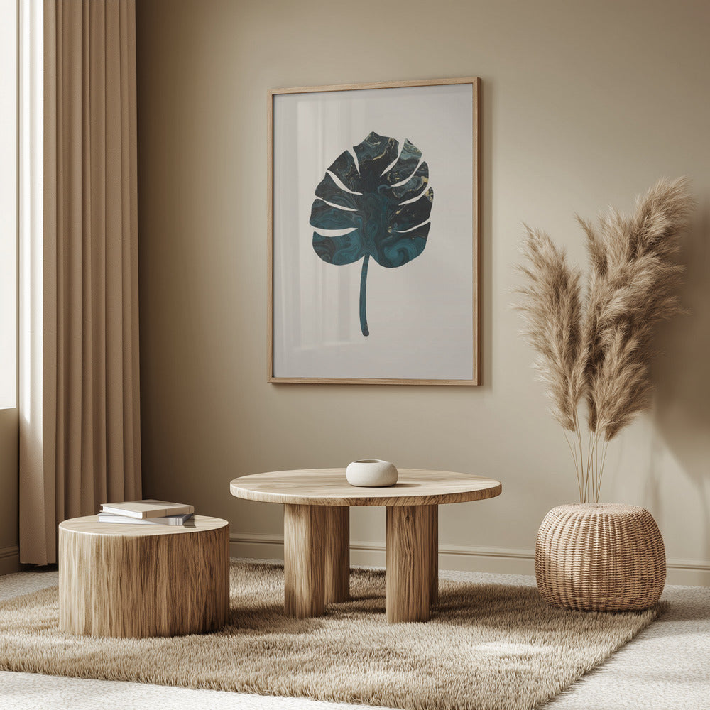 Monstera Marble Green Poster