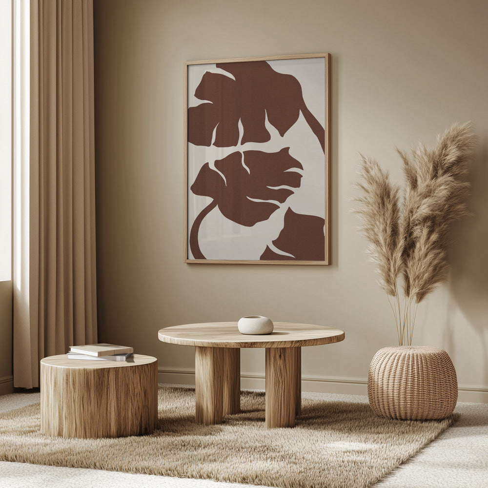 Monstera Canvas Brown Poster