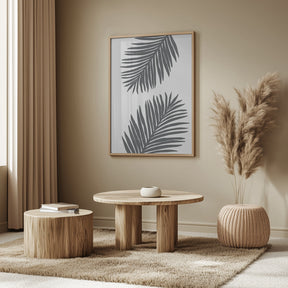 Palm Leaf Gray 01 Poster