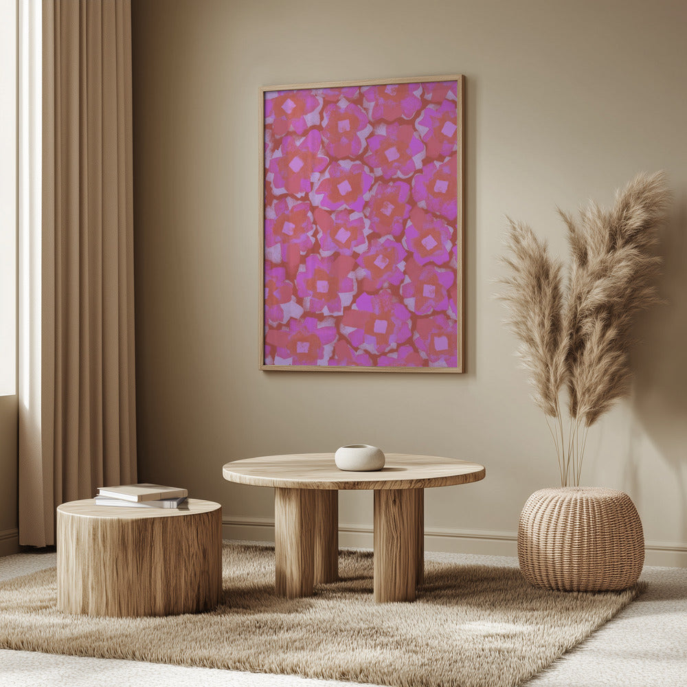 Cute Pink Blossom Pattern Poster