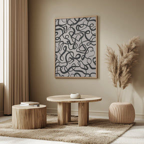 Simple Black Loops Pattern Poster