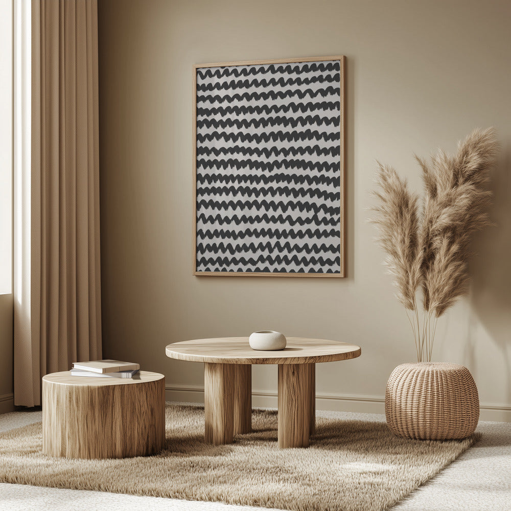 Simple Black ZigZag Pattern Poster