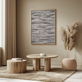 Grey And Beige Waves Poster