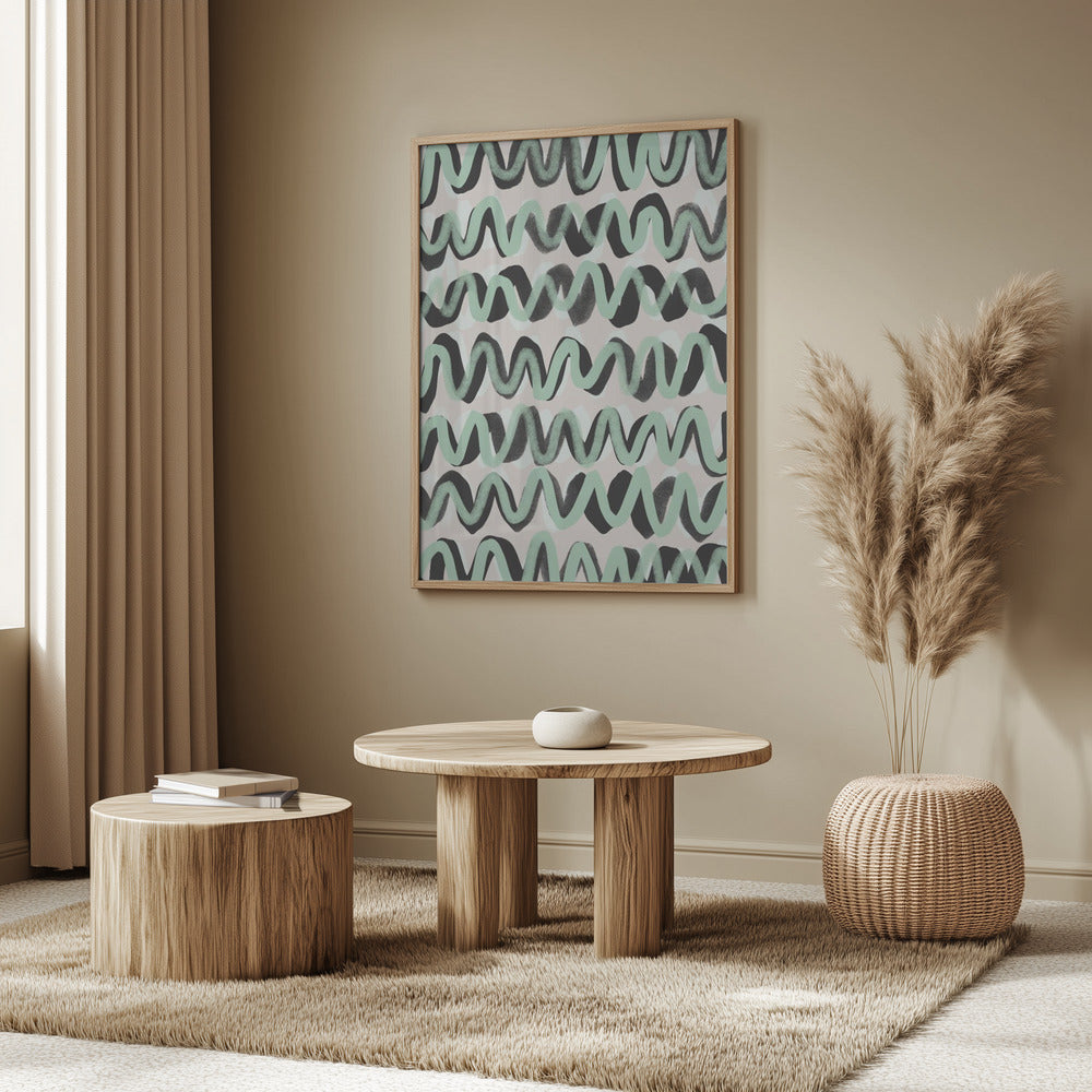 Turquoise ZigZag Pattern Poster