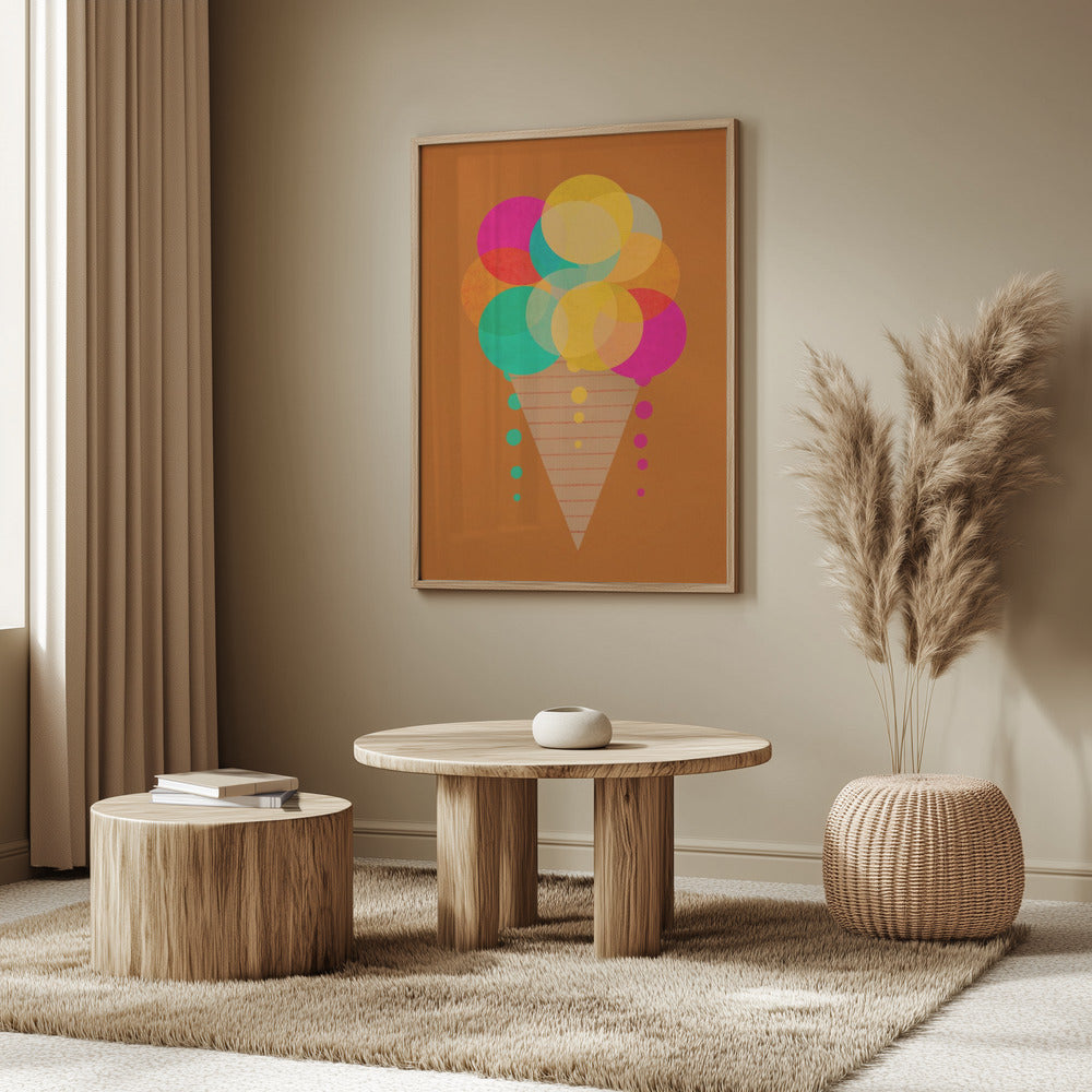 Neon Ice Cream Poster