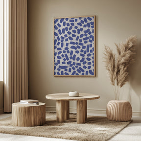 Blue Strokes Pattern Poster