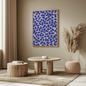 Blue Brush Strokes Pattern Poster