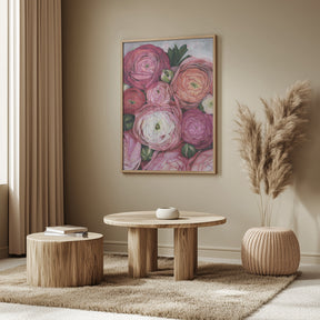 Arleth ranunculus bouquet in warm pink Poster