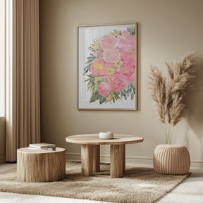 Rekha floral art in light pink watercolor Poster