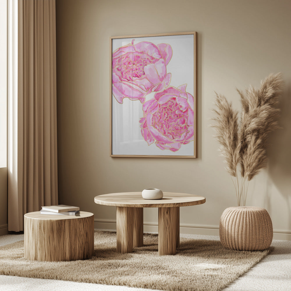 Sally's peonies Poster