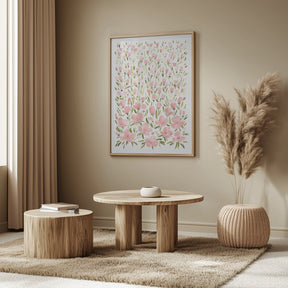 Field of pink flowers Poster