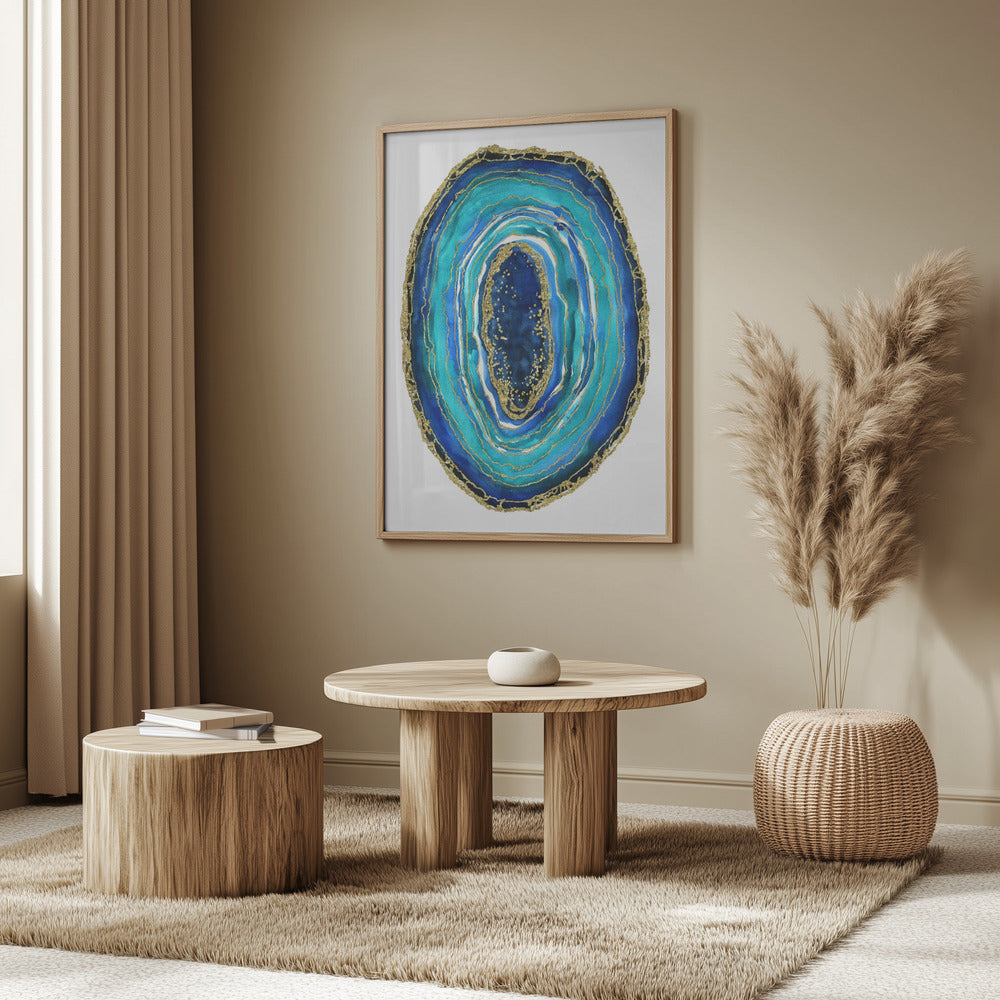 Turquoise and blue geode Poster