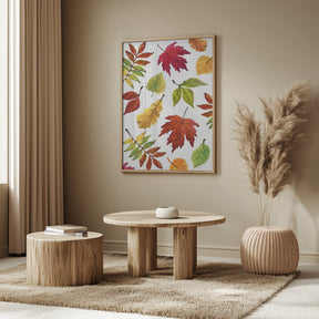 Painterly fall leaves Poster