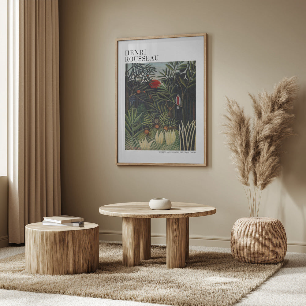 Monkeys And Parrot In The Virgin Forest Poster