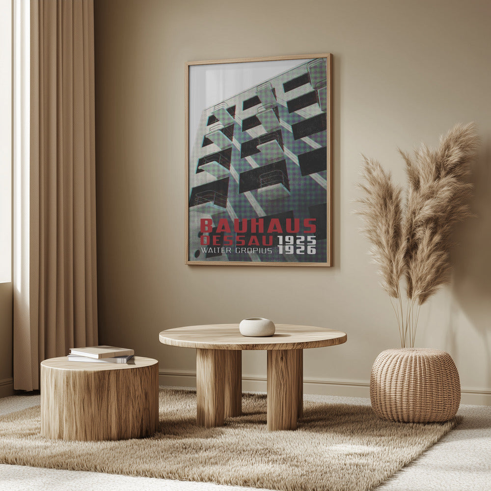 Bauhaus Dessau architecture in vintage magazine style VII Poster